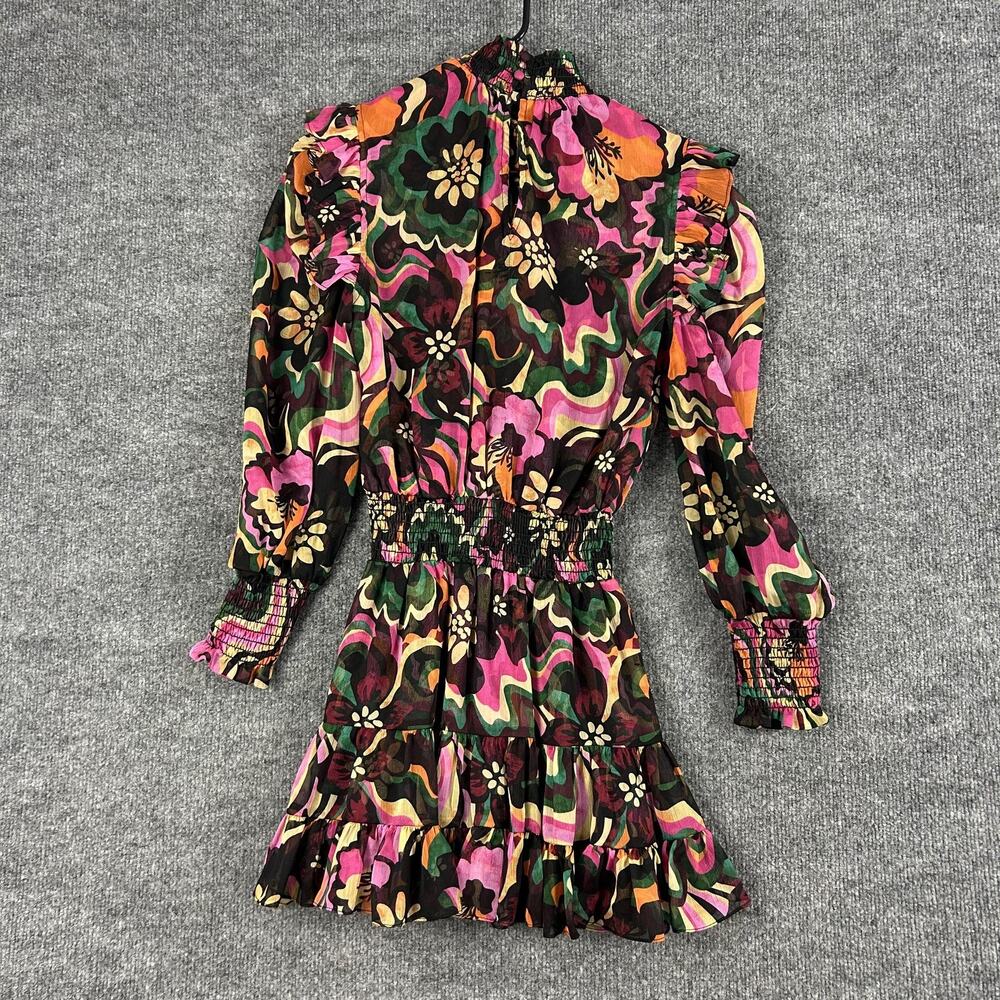 Misa Los Angeles Dress XS Gianna Floral Mini Groove Retro Multicolor Artsy Boho - Picture 11 of 16